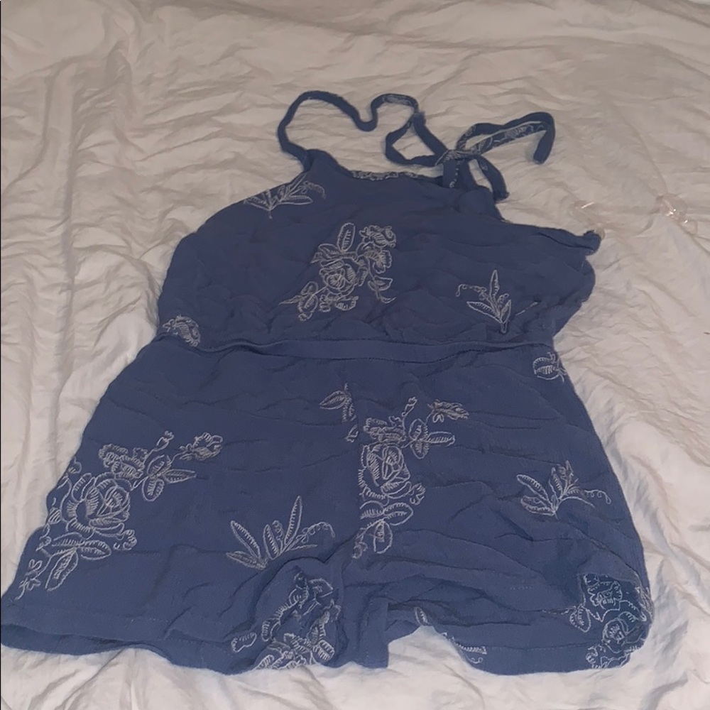 [YOUTH] Blue Flower Romper